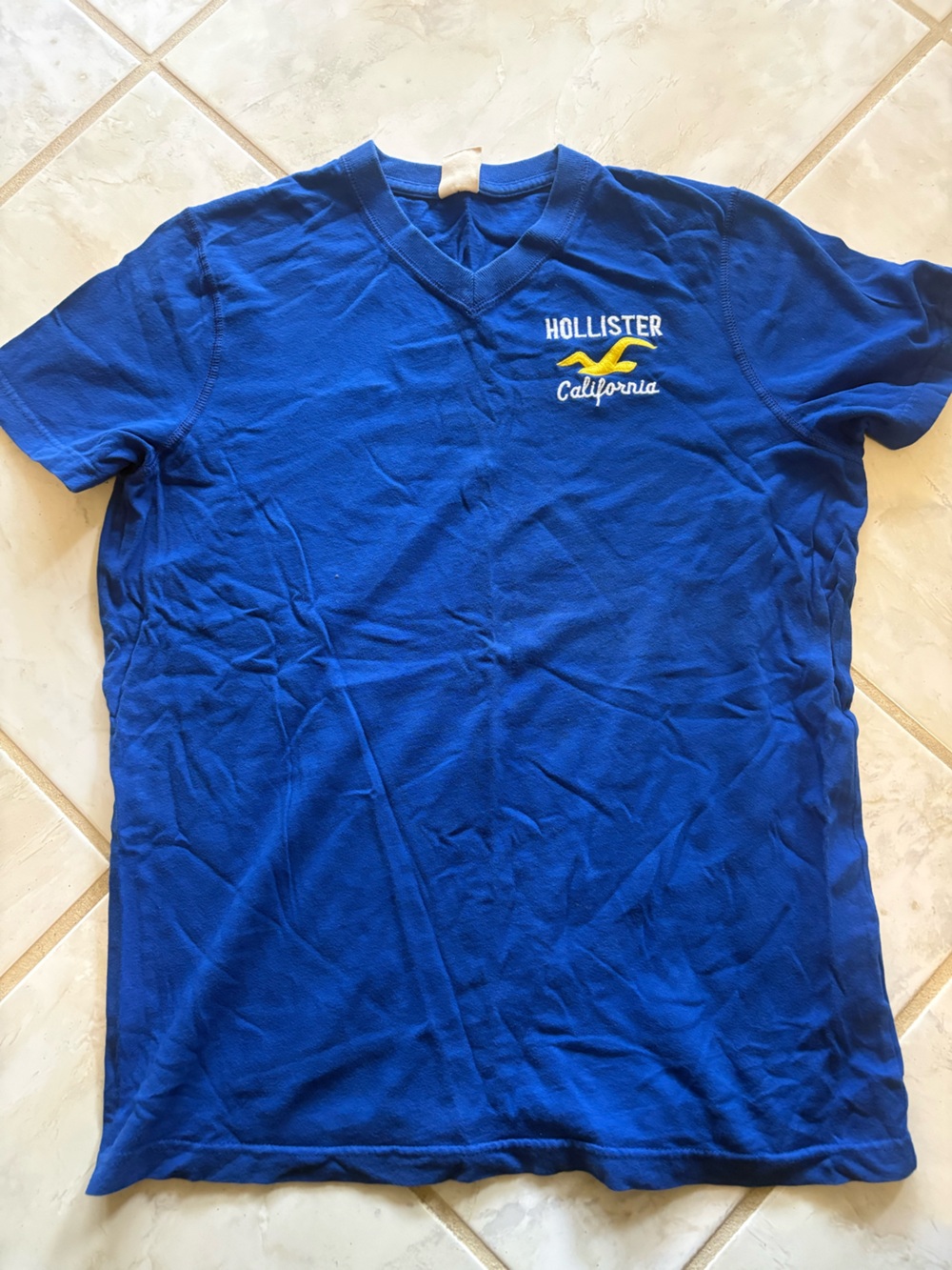 Hollister Royal Blue Crewneck Tee with Subtle Tag Logo